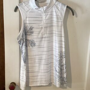 Lucky in Love White and blue Tank Top